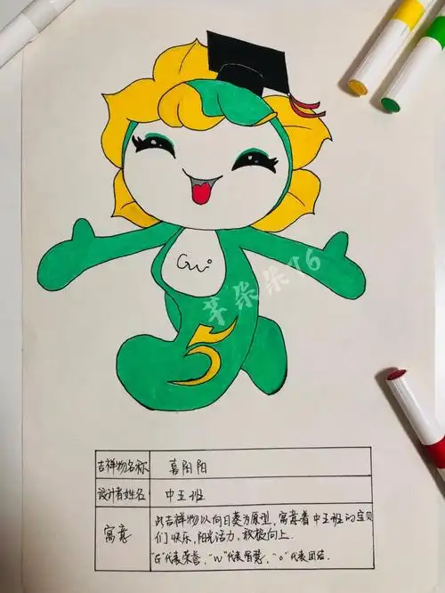 班级吉祥物设计 :此吉祥物以向日葵为原型,寓意中五班的宝贝们快乐