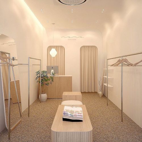 服装店衣架展示架落地式上墙壁挂式侧挂衣杆装修设计图女装店货架