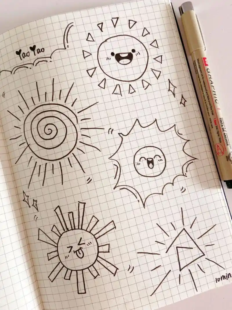 11零基础简笔画|太阳的几种画法7715 787878787878