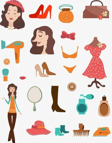 女生物品合集矢量图片