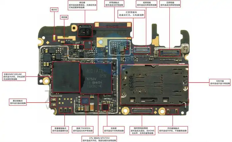安卓手机oppo r9s主板维修图纸