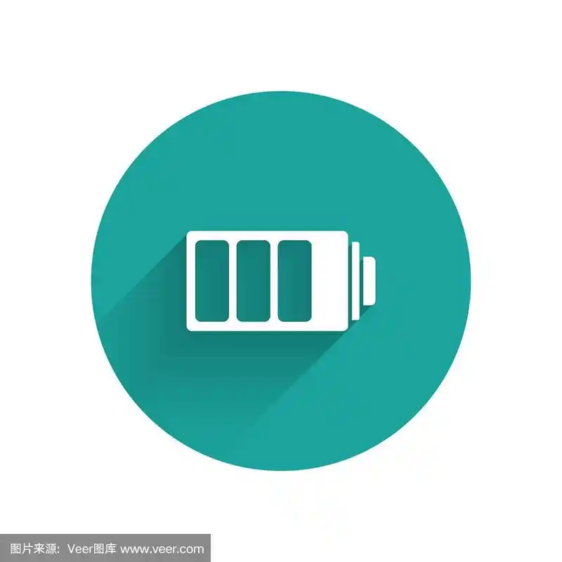 白色电池充电水平指示灯图标隔离