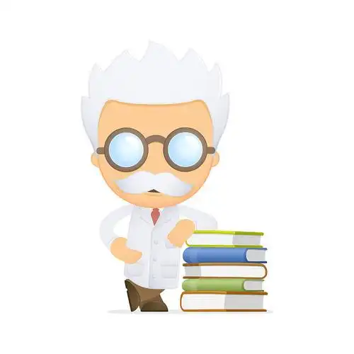 有趣_卡通_科学家_多样_姿势_使用_广告_展示_小册子_文件_表格_图片