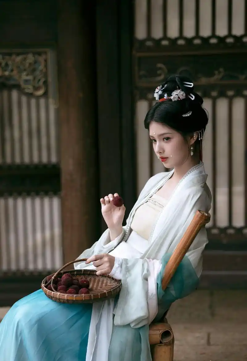 艾米白绿汉服仙气飘飘写真