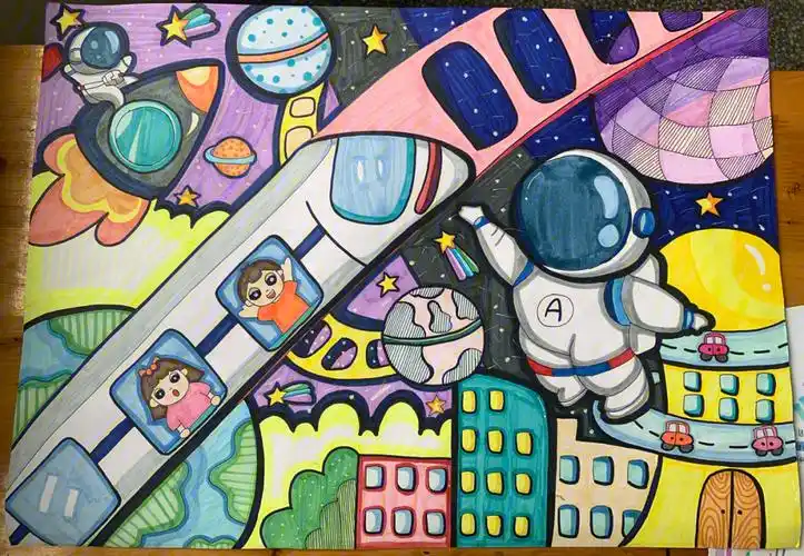 科幻未来世界儿童画