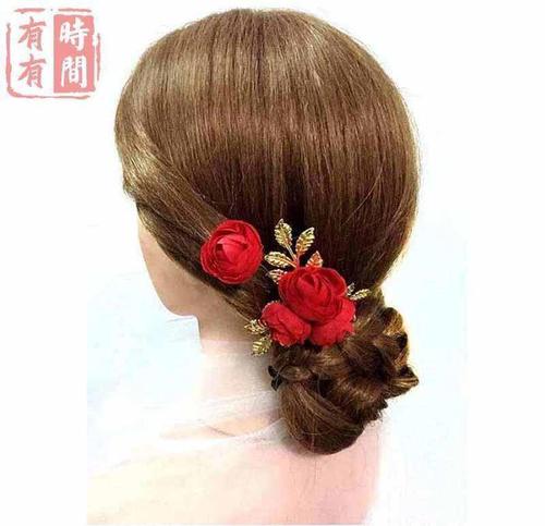 婆婆花头花婚礼头戴喜婆婆头饰婚礼妈妈盘头带的头花头上戴的花