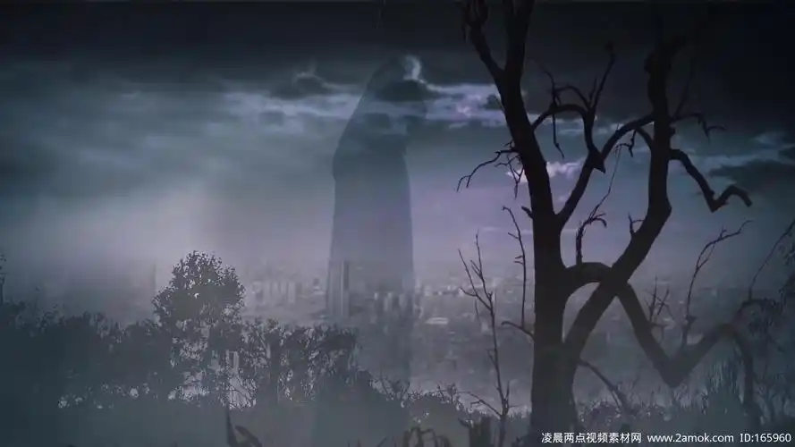 阴森月夜鬼魂出没灵魂魔鬼幽灵异灵万圣节视频素材