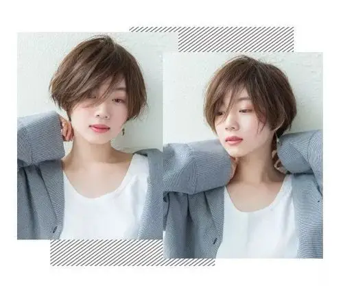 今年流行的短发斜刘海层次设计时髦显瘦