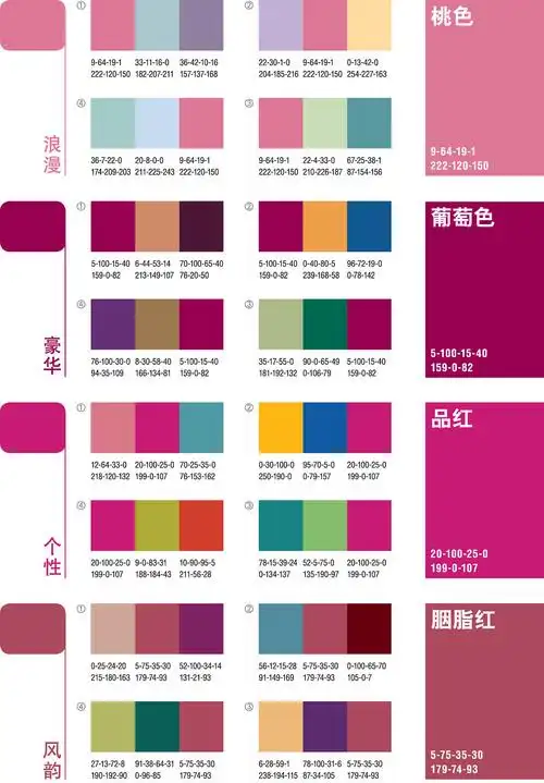 经典配色方案协调色红色