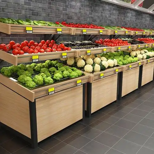 蔬菜货架钱大妈款生鲜超市果蔬架不锈钢展示架猪肉架中岛柜收银台