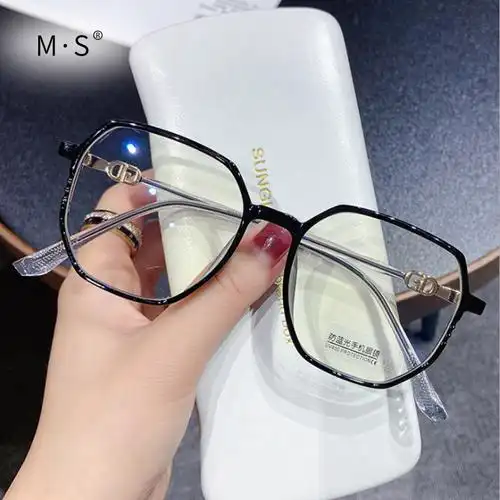 ms2021新款韩式潮流学生素颜时尚透明镜框可配近视防蓝光眼镜架