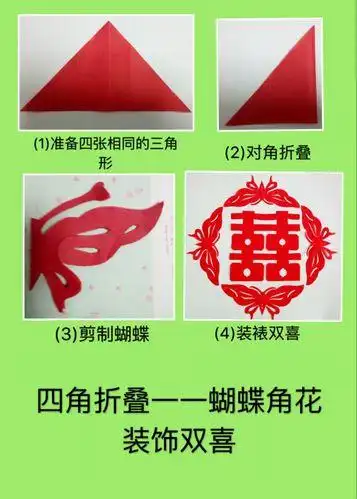 剪纸角花步骤图案大全