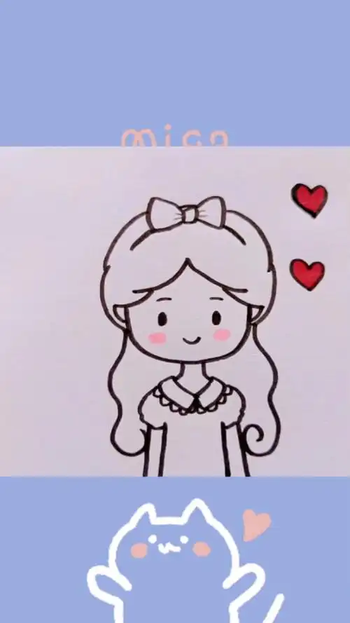 画画原来如此简单#一看就会系列,可爱的小女孩简笔画