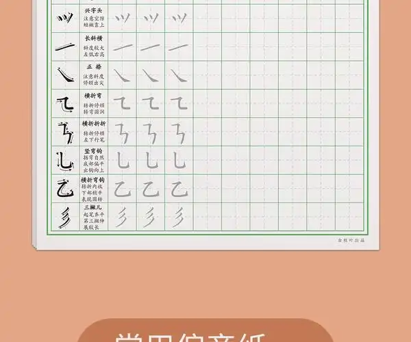 田字格硬笔书法纸专用笔画笔顺练字帖偏旁部首专训楷书入门基础训练篇