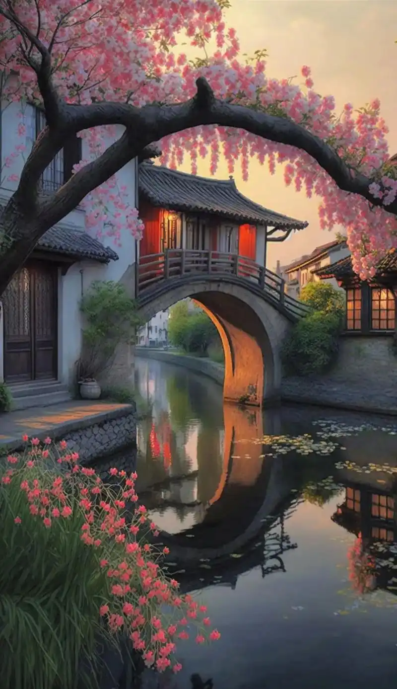 你一句春不晚,我就到了真江南#唯美意境 #古风 #壁纸 #江 - 抖音