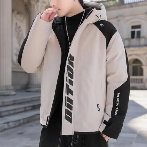 2022新款男士潮流款外套立领潮流宽松冬装加厚港风帅气防寒面包服男