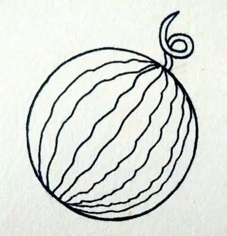 西瓜简笔画怎么画西瓜简笔画彩色画法图解