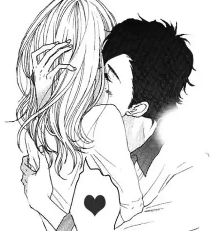 男女亲热线条简笔画