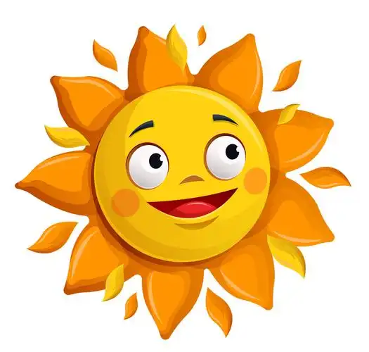 卡通大眼睛太阳矢量素材