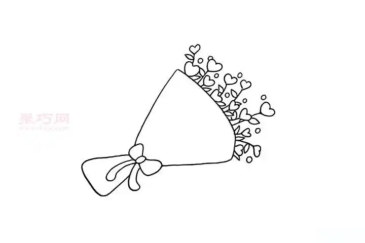 如何画一束爱心鲜花简单又漂亮一束爱心鲜花简笔画画法
