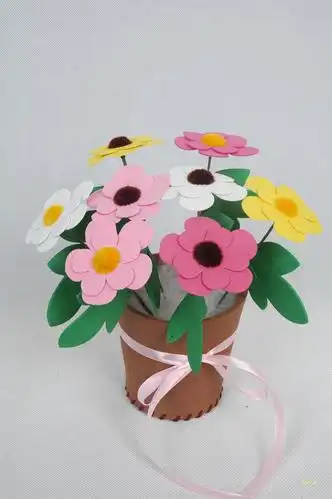 eva仿真花盆花朵盆栽儿童手工制作幼儿园diy材料包 益智玩具