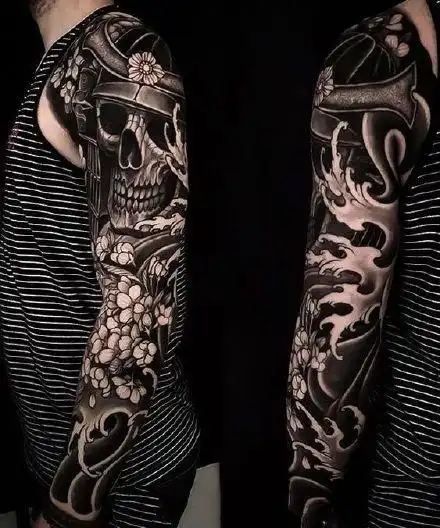 花臂男男士帅气的9组大黑臂纹身图案