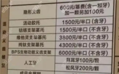 全口假牙价格表2022来看大中小城市全口假牙的价格一般多钱