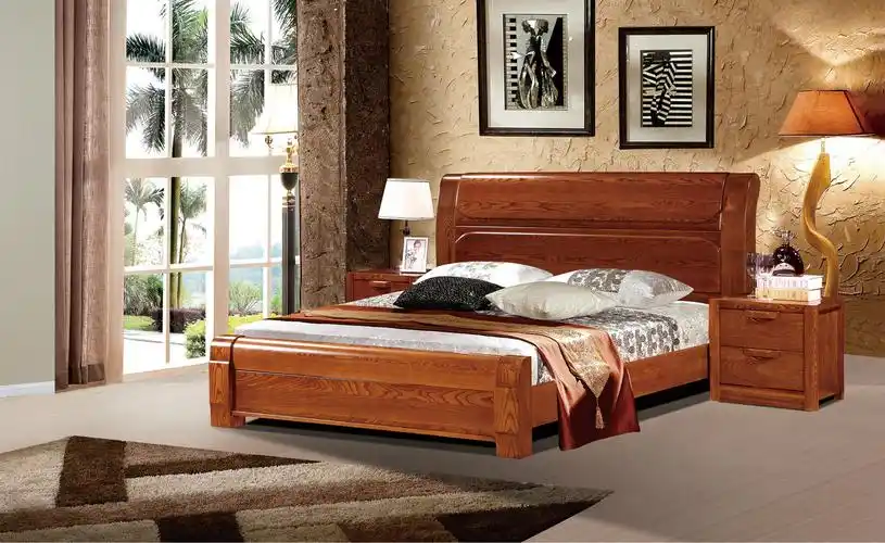 厂家促销简约中式老榆木 实木床 选用优质南榆木 榆木家具