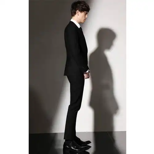 诺斯马丁【送衬衫】修身型新郎服韩国男士西装西服套装男韩版四件套黑