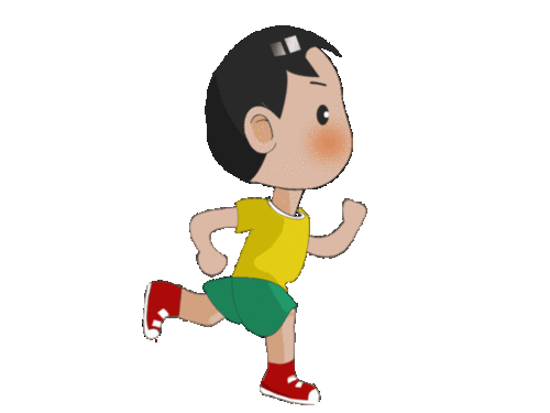 求一张小孩子跑步的卡通图,要过程图,9张,急急急,就是一个来回的