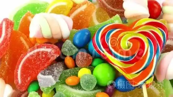 甜糖果冻棒棒棒糖混合零食短视频