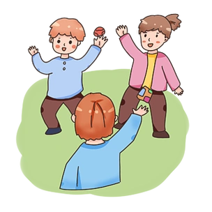 童年游戏女生丢沙包卡通动漫二次元萌妹可爱女生眼睛开心高兴哼歌唱歌