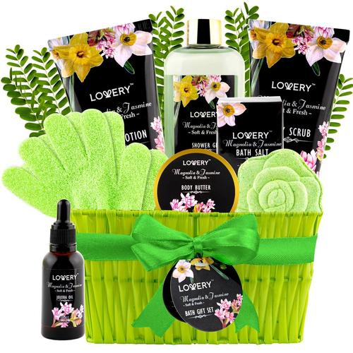 spa bath gift set - magnolia jasmine scented with jojoba oil