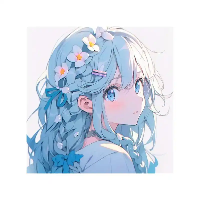 蓝色系列头像第一期 怎么都喜欢银色呢.#动漫女头 #女生头像 - 抖音