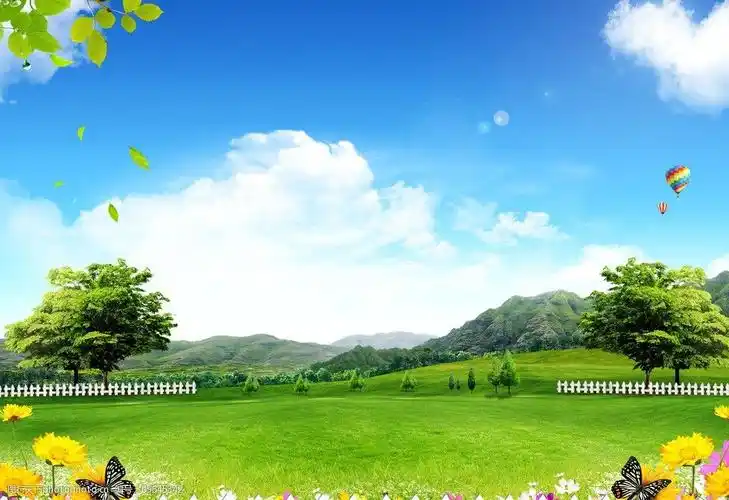 蓝天白云绿草地图片图片-图行天下图库