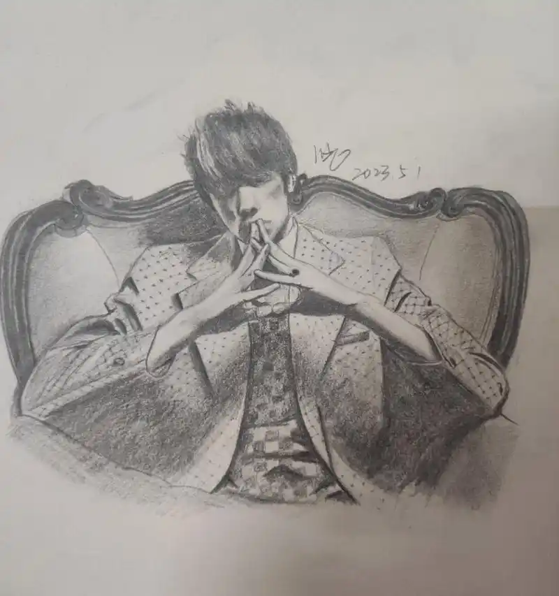 没学过素描,纯爱好者的周杰伦素描#一起学习吧