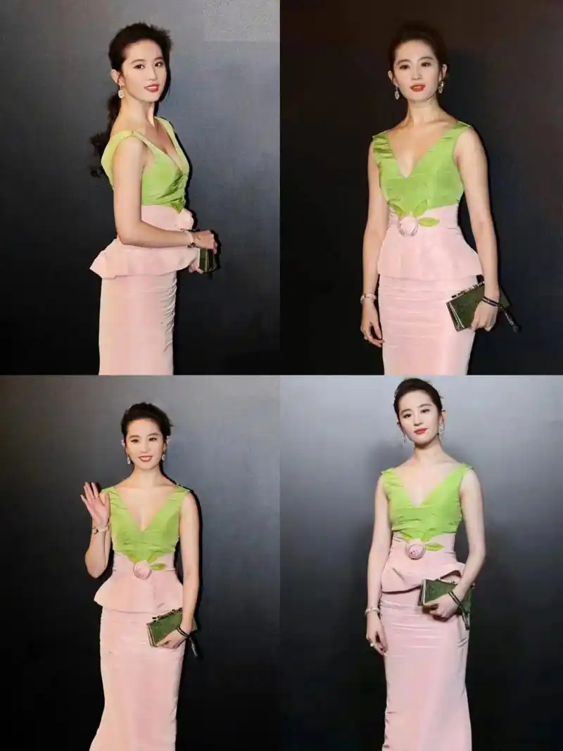 爱豆 | 刘亦菲绝美寿桃礼服全身图