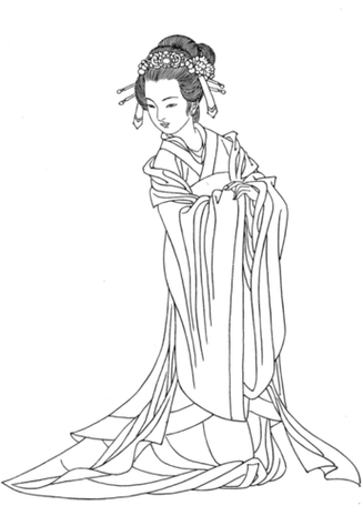 唐朝美女简笔画画全身