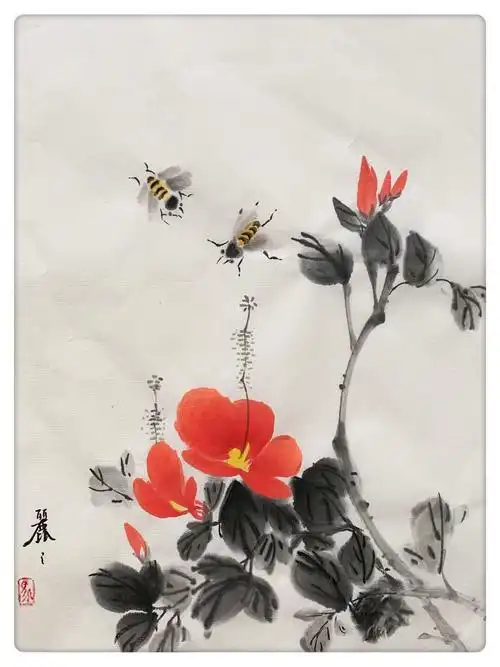 杨秀华国画网络课第十一节《蜜蜂的画法》 写美篇杨秀华 中国工笔画
