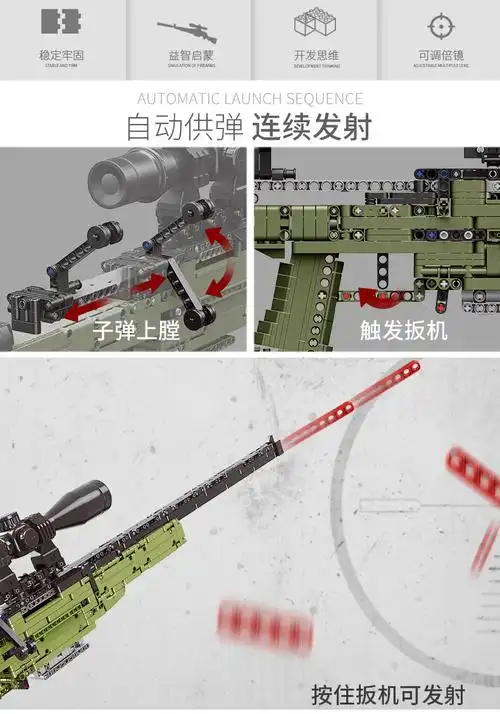 兼容乐高积木枪绝地求生awm吃鸡游戏ak47突击98k冲锋枪拼装玩具