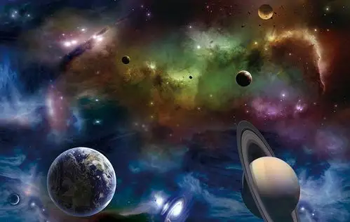 吊顶天顶画星空宇宙月球