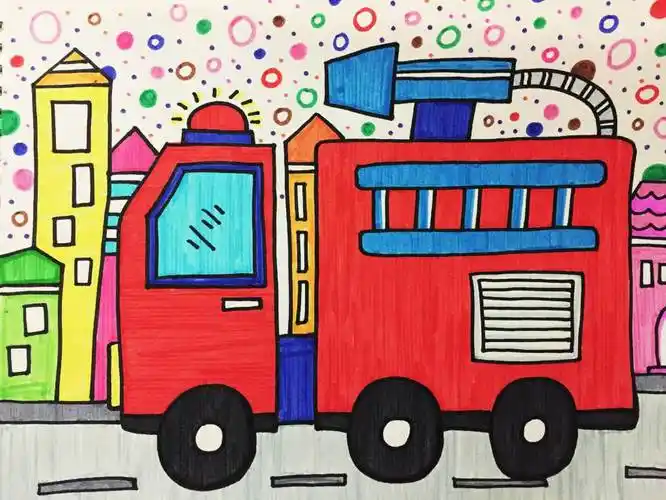 简笔画大全儿童画图片>正文儿童画消防车第1/2组消防车119简笔画