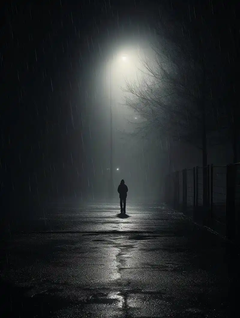 一个男人孤独的背影图片 男人孤独的背影  在寂静的街头,一张男人孤独