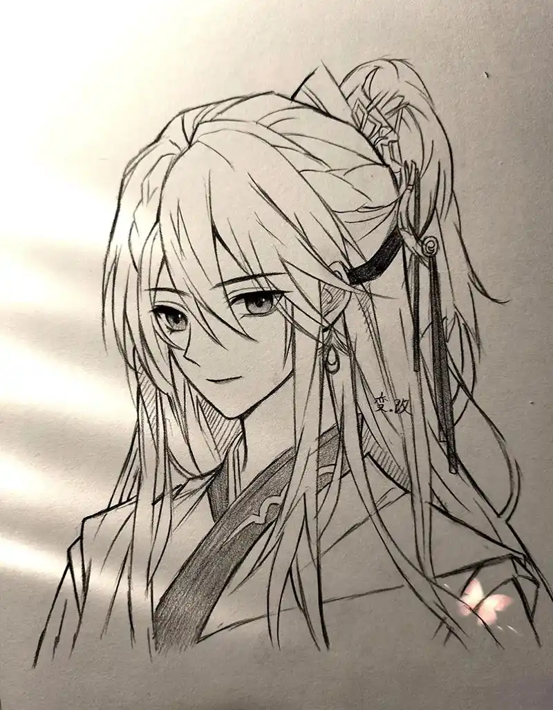 古风男生绘画过程图.下期作品是女生 #临摹 #绘画过程分享 - 抖音