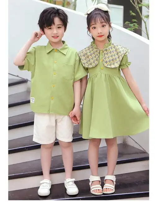 儿童服装龙凤胎夏装兄妹姐弟装男童幼儿园园服六一合唱表演服女童裙子