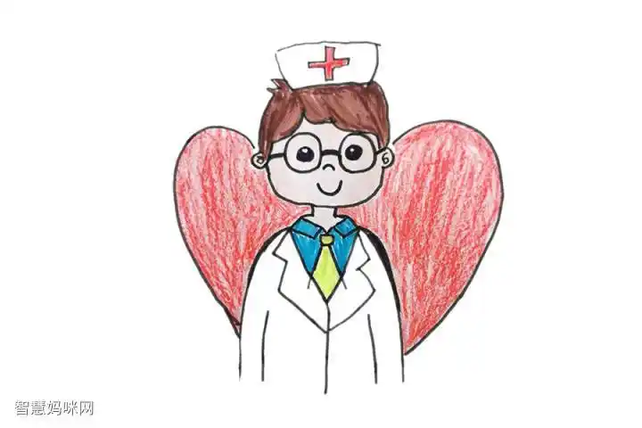 两张爱心医生简笔画图片-图1