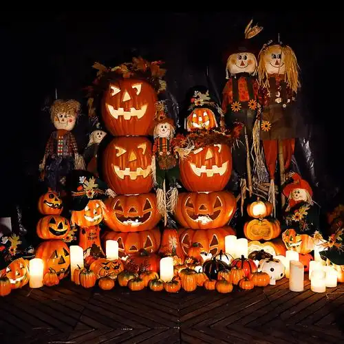 高档发光美陈布置场景圣夜万圣节万圣夜游乐园商场南瓜灯