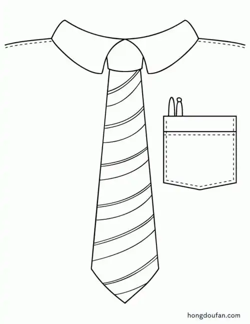 爸爸的西装衬衫!父亲节填色图片大全-红豆饭小学生简笔画大全