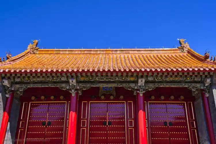 沈阳 故宫 文物 博物馆 大门 中式 古代 门 宫殿 宫廷 仰视 中国建筑