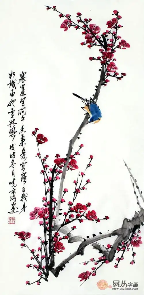 郑晓京笔下的梅花图高洁孤傲的梅花图